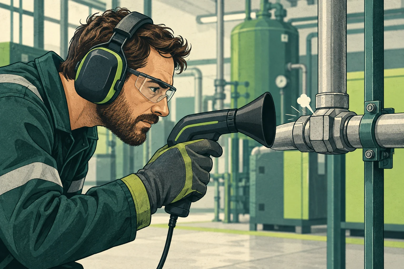 Redaktionelle Illustration: Ein kleiner Luftverlust kann lange unbemerkt bleiben. Die Prüfung erfolgt mit geeigneter Messtechnik.