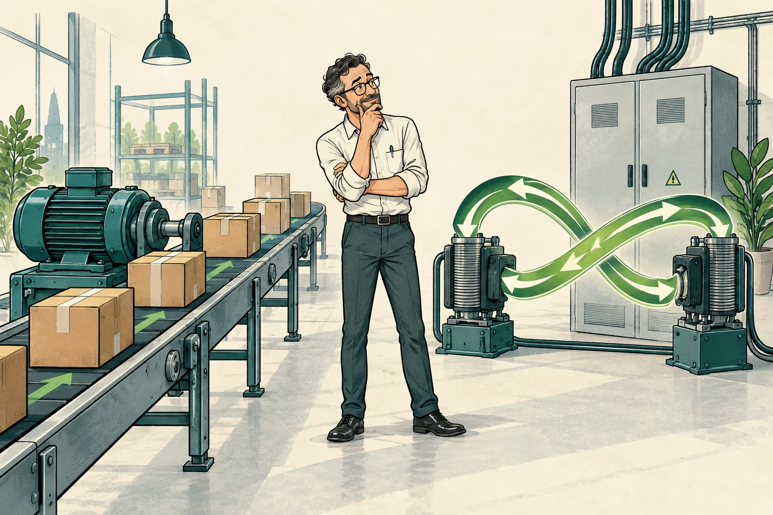 Redaktionelle Illustration zum Thema Blindleistung und Blindarbeit: Kosten im Unternehmen verstehen