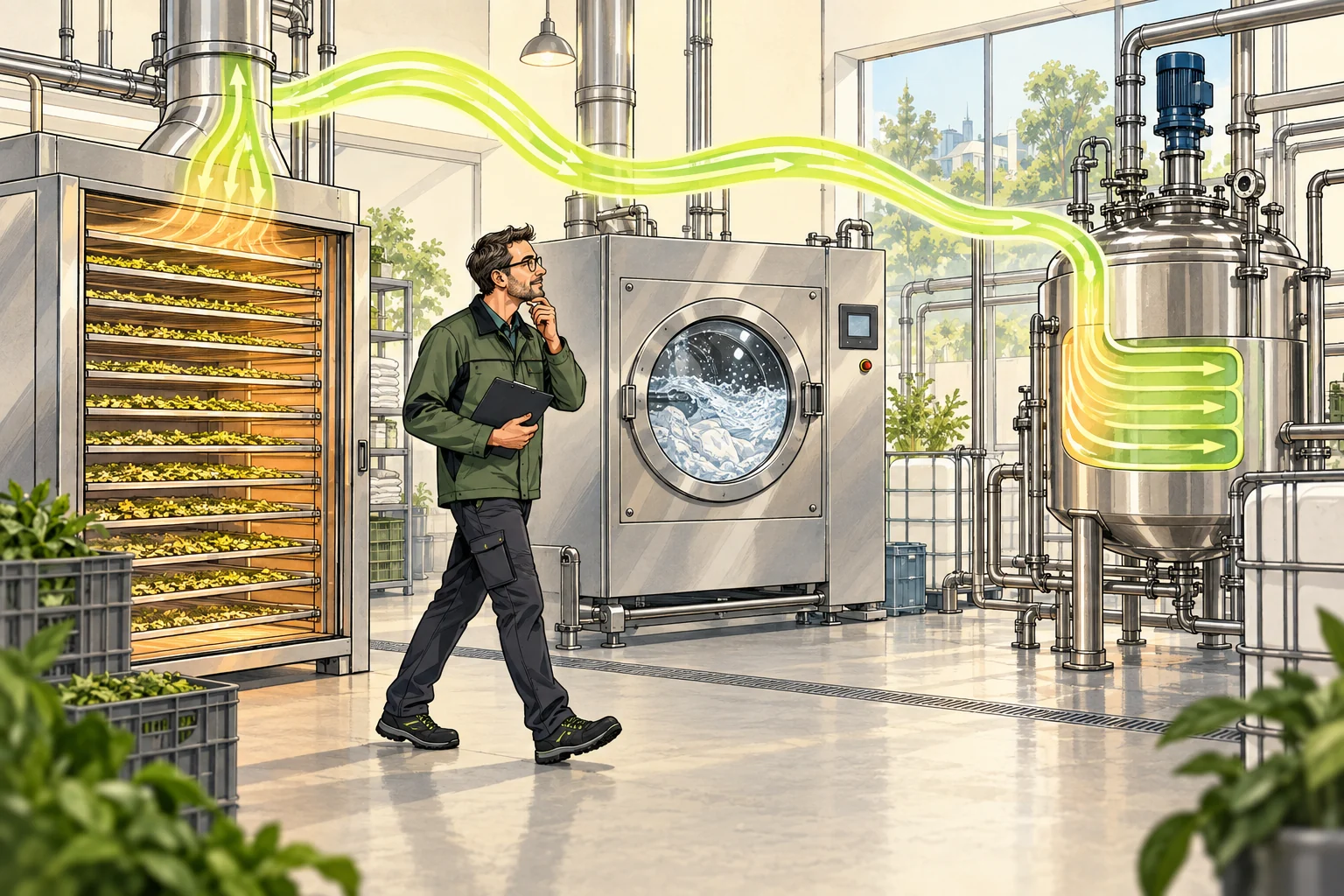 Redaktionelle Illustration zum Thema Prozesswärme im Unternehmen: Bedarf vor der Beschaffung prüfen
